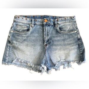 Blank NYC The Barrow cut off jn shrts w wstbnd grommets SZ 29 Steampunk grunge